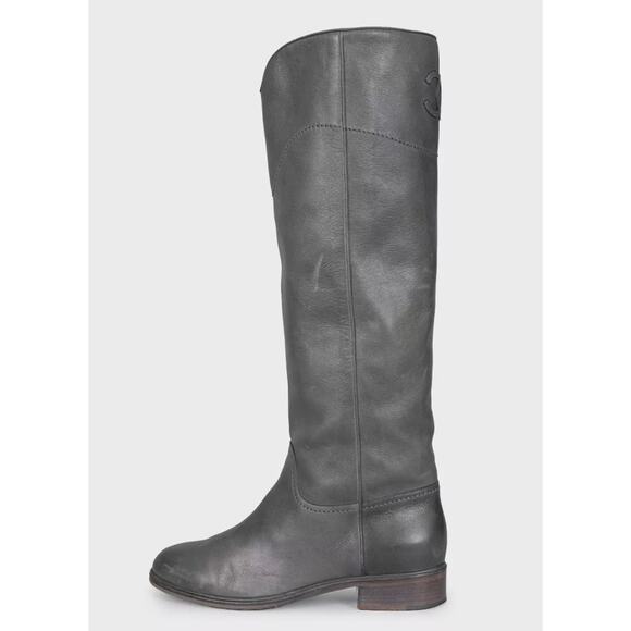 Chanel Grey Leather Knee-High Boots - Size 39.5 - Picture 1 of 6